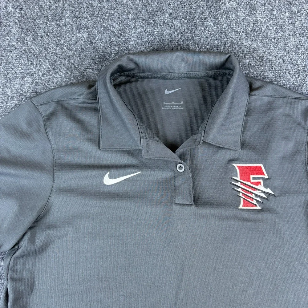 Nike Dri-FIT Fresno Grizzlies Baseball MiLB Polo Shirt Womens Medium Gray Logo